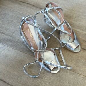 Brand new silver strappy sandals
